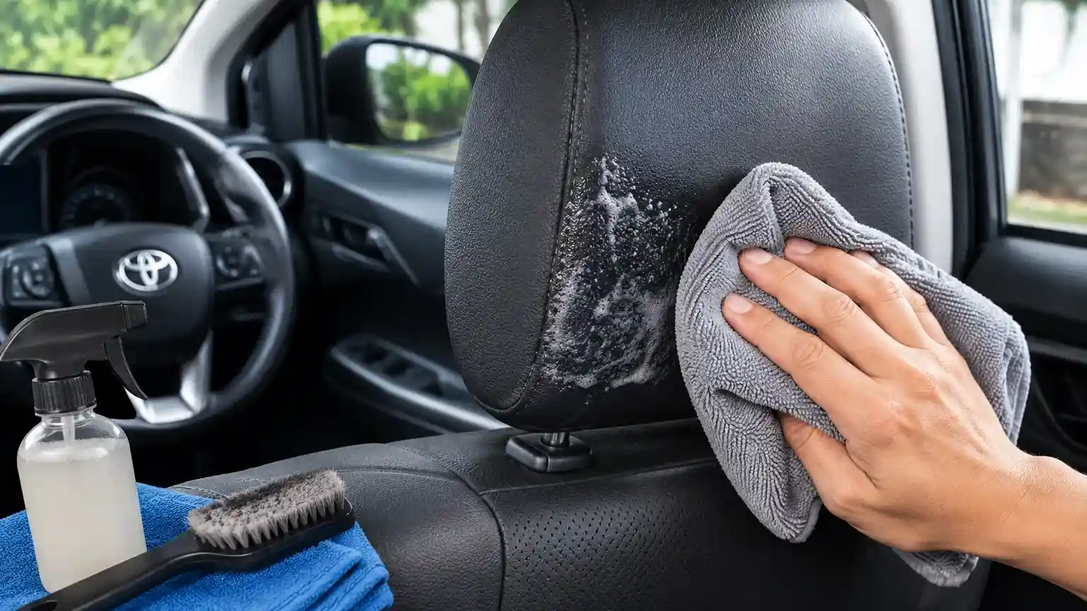 Cara membersihkan sandaran kepala atau headrest mobil