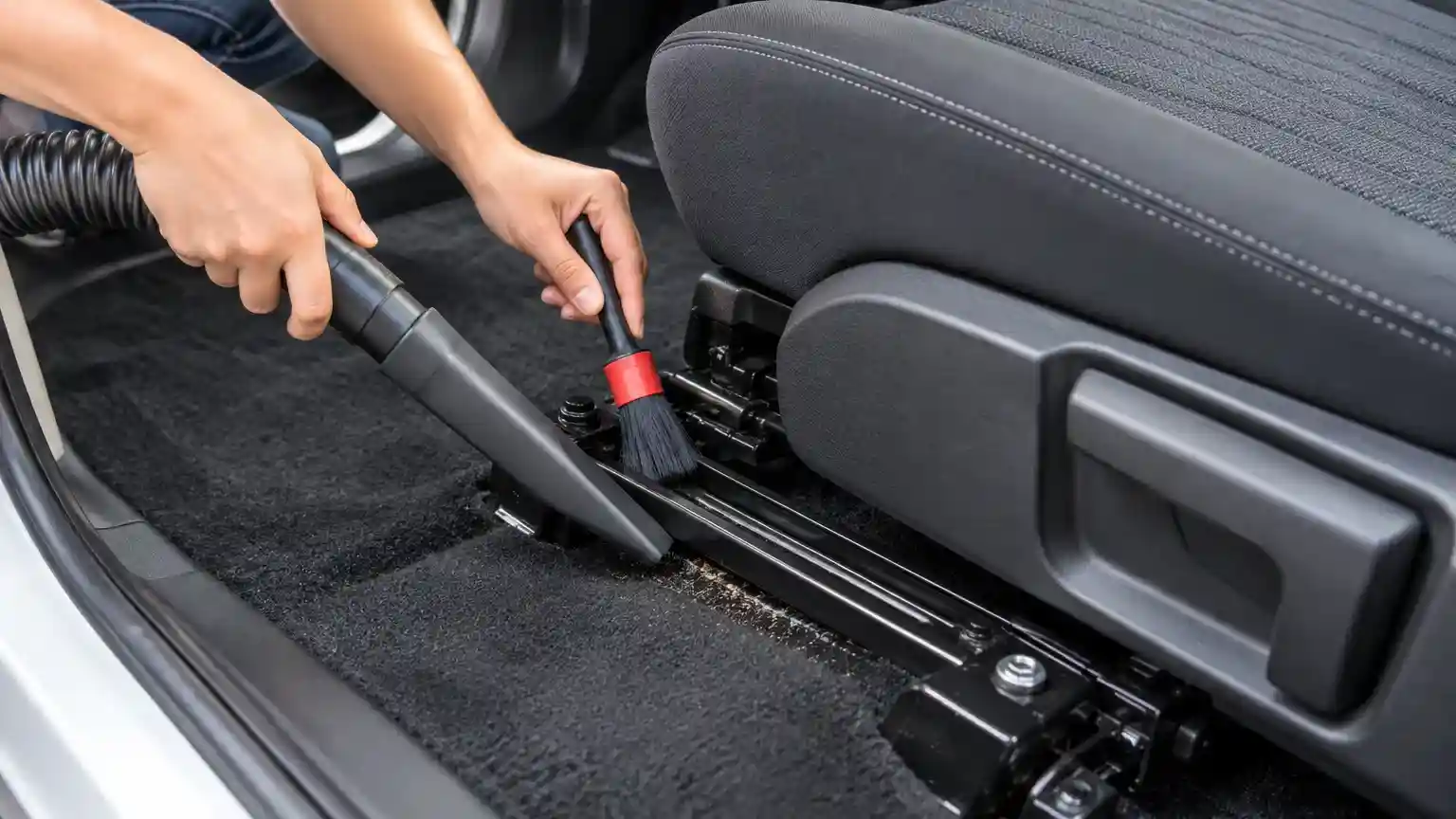 Cara membersihkan rel jok depan mobil agar mudah digeser